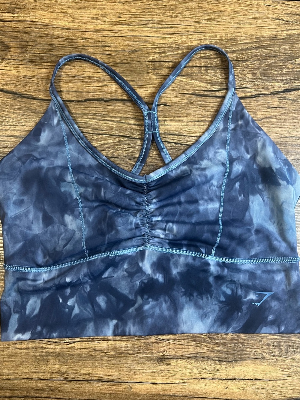 Gymshark Elevate Tie Dye Matching Set Medium Leggings & Sports Bra Blue Gray - Picture 2 of 6